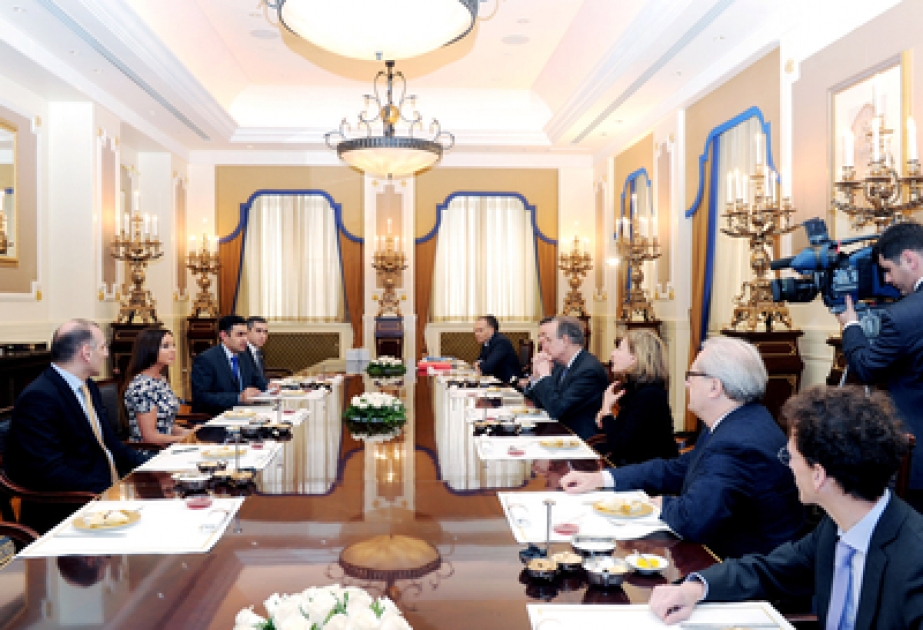 Mme Mehriban Aliyeva, Première Dame de l’Azerbaïdjan, présidente de la Fondation Heydar Aliyev a rencontré la délégation dirigée par Frédéric Mitterrand, ministre français de la Culture et de la Communication