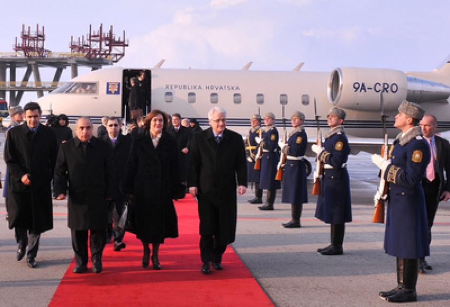 Le Président de la République de Croatie Ivo Josipovic est en visite officielle en Azerbaïdjan