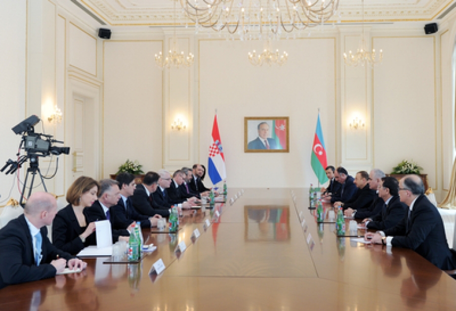 La rencontre des présidents azerbaïdjanais et croate avec la participation des délégations