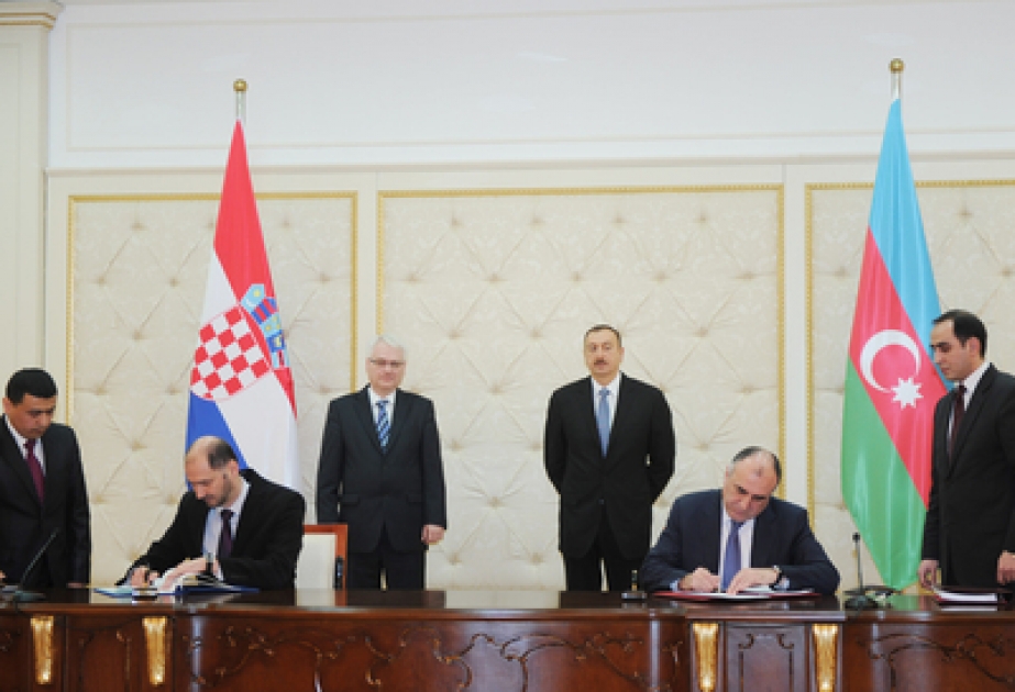 La cérémonie de signature des documents azerbaïdjano-croates