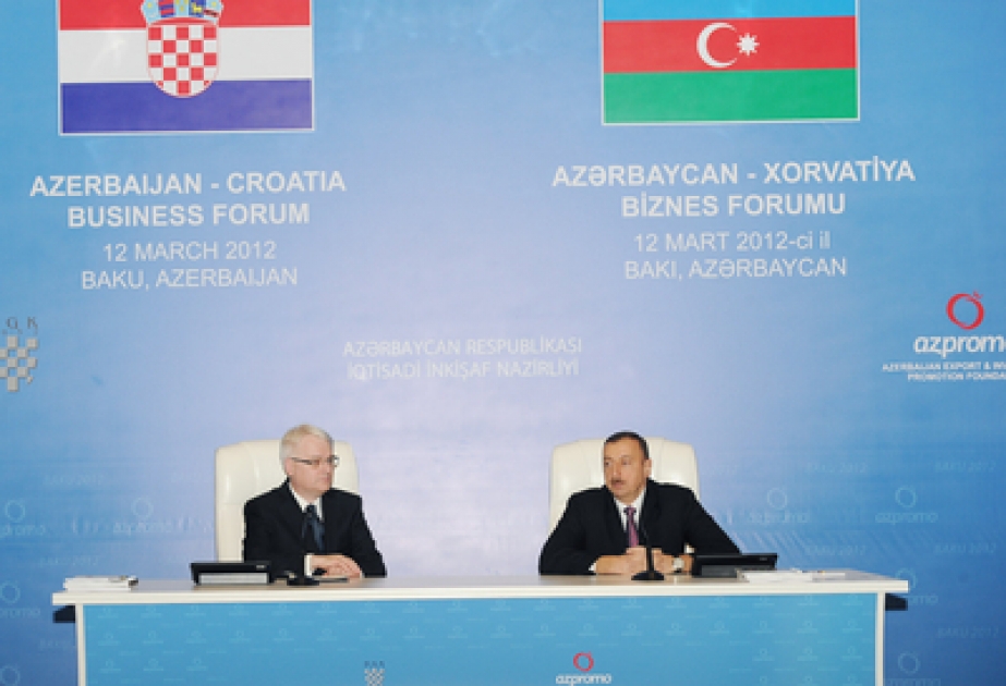A Bakou se tient le Forum d’affaires Azerbaïdjan-CroatieLe Président azerbaïdjanais Ilham Aliyev et son homologue croate Ivo Josipovic ont participé au Forum d’affaires