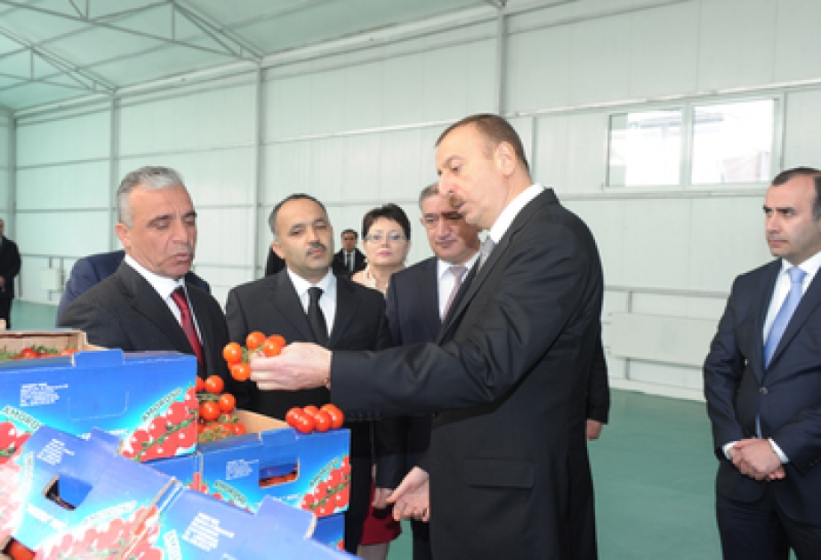 Le Président Ilham Aliyev a participé à l’inauguration des complexes d’entrepôt frigorifique et de serre de la SARL «Masera»
