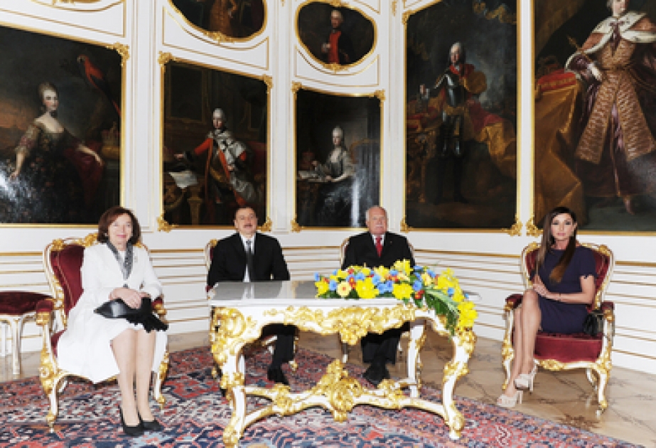La rencontre en tête à tête des Président azerbaïdjanais Ilham Aliyev et tchèque Vaclav Klaus