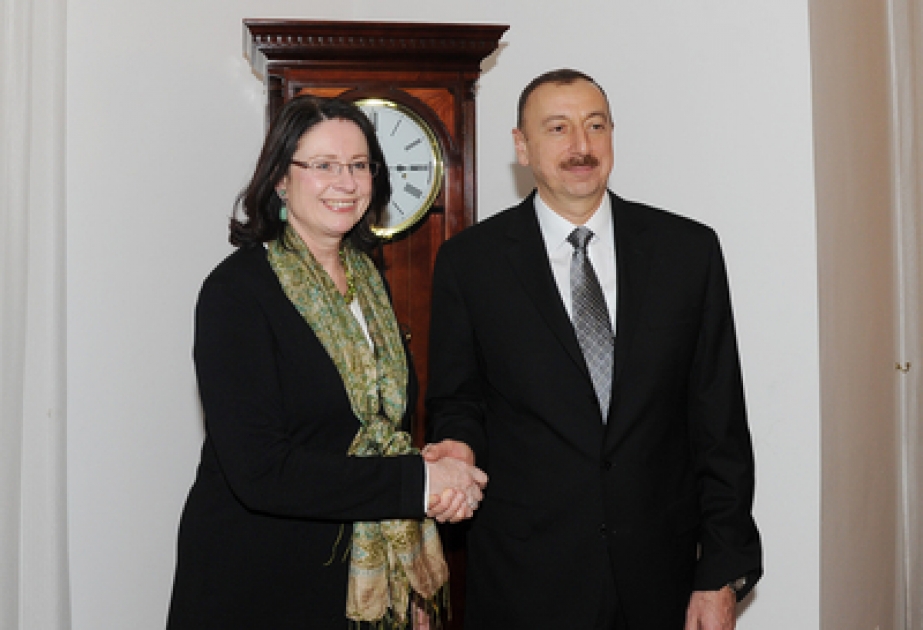 Rencontre du Président azerbaidjanais Ilham Aliyev avec Mme Miroslava Nemcova, présidente de la Chambre des députés du Parlement de la République tchèque