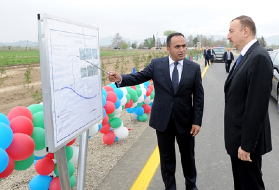 Le Président Ilham Aliyev a participé à l’inauguration de la route Poylu – Khataï – Yenigün – Achaghi Geuytcheli à Aghstafa