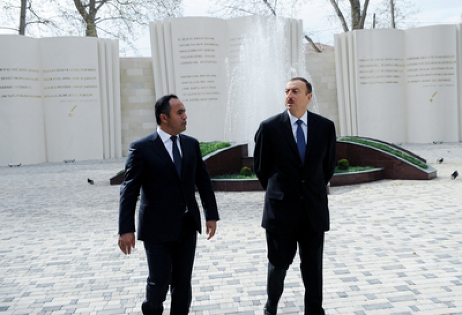 Le Président azerbaïdjanais a participé à l’inauguration du parc de culture et de loisir Samad Vourgoun à Aghstafa