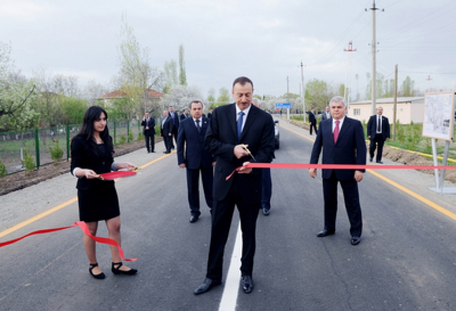 Le Président Ilham Aliyev a participé à l’inauguration de la route Gazakhbeyli-Achaghy Salahly