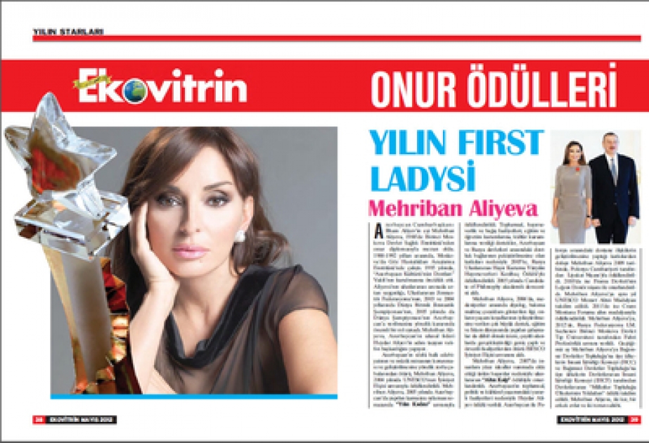 La Première Dame de l’Azerbaïdjan Mehriban Aliyeva est élue « Première Dame de l’année”