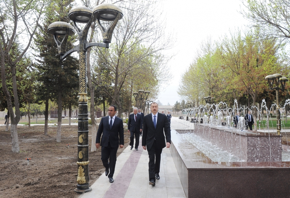 Yenidən qurulmuş Heydər Əliyev adına mədəniyyət və istirahət parkı Ağstafa şəhərinin simasını daha da gözəlləşdirmişdir