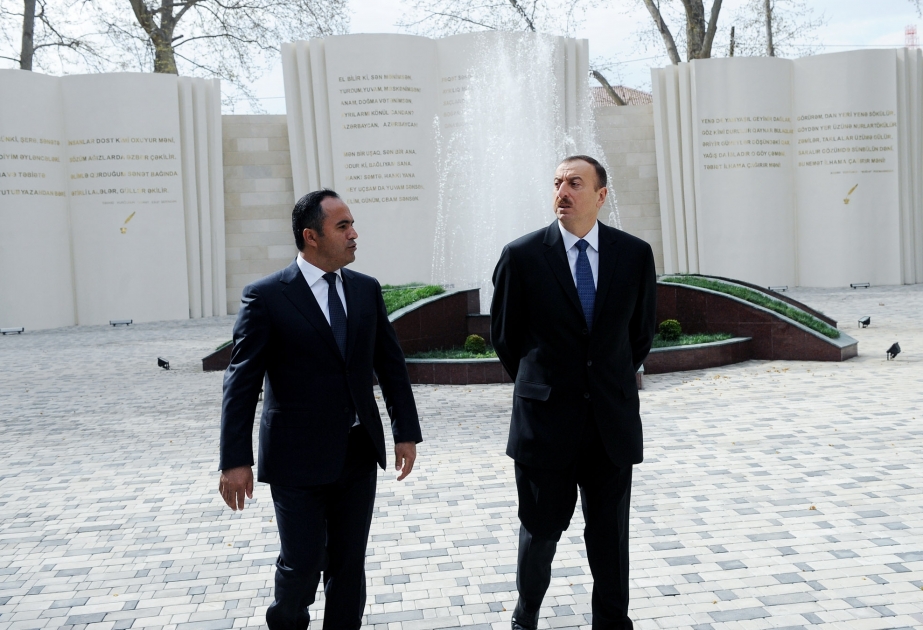 Prezident İlham Əliyev Ağstafada yenidən qurulmuş Səməd Vurğun adına mədəniyyət və istirahət parkının açılışında iştirak etmiş, ziyalılarla görüşmüşdür