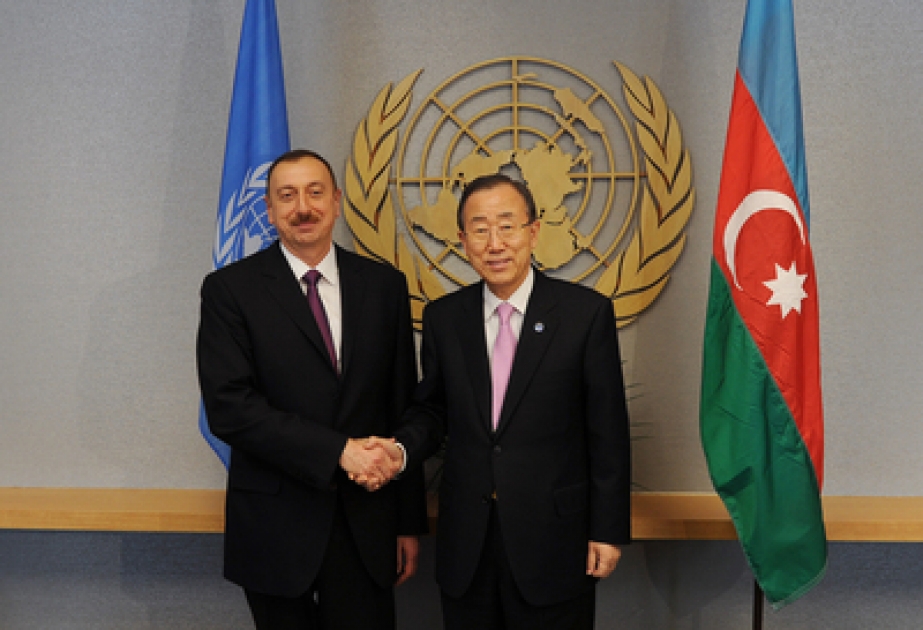 Le Président azerbaïdjanais Ilham Aliyev a rencontré Ban Ki Moon, Secrétaire Général de l’ONU