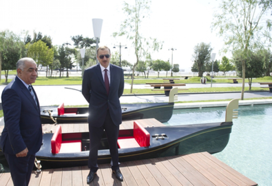 Le Président Ilhalm Aliyev a participé à l’ouverture de la cité “Petite Venise” au Parc national au bord de la mer