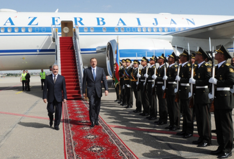 Le Président azerbaïdjanais Ilham Aliyev est arrivé en visite à la République autonome de Nakhitchevan