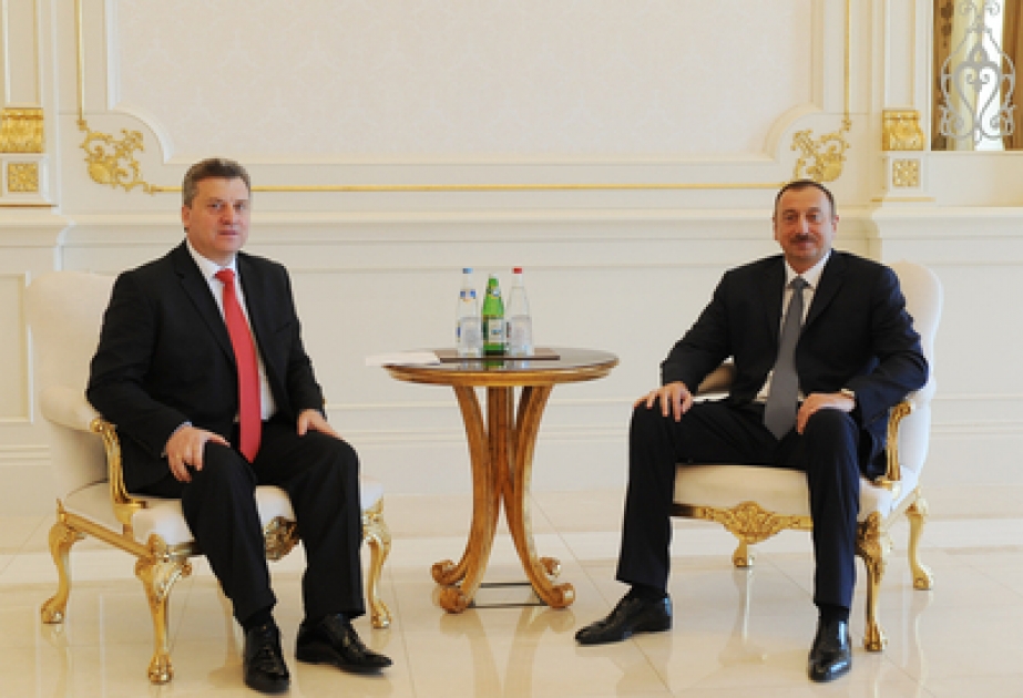 Le président azerbaïdjanais Ilham Aliyev a reçu son homologue macédonien George Ivanov