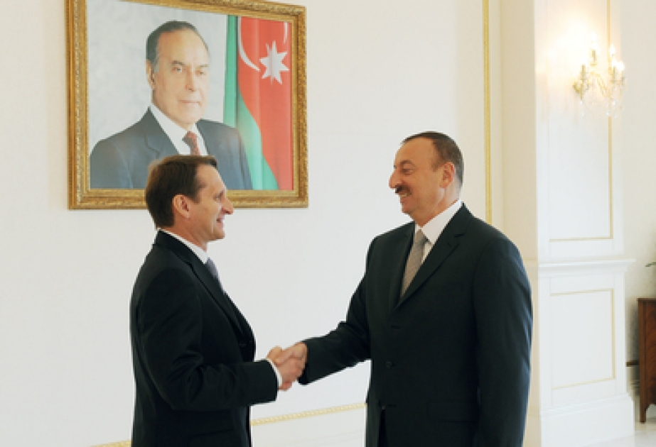 Le président azerbaïdjanais Ilham Aliyev a reçu la délégation conduite par Sergey Naryshkin, président de la Douma d’Etat de la Fédération de Russie