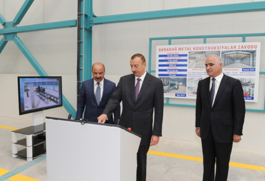 Le président azerbaïdjanais Ilham Aliyev a participé le 10 juillet à l’inauguration de l’usine de construction métallique de Garadagh