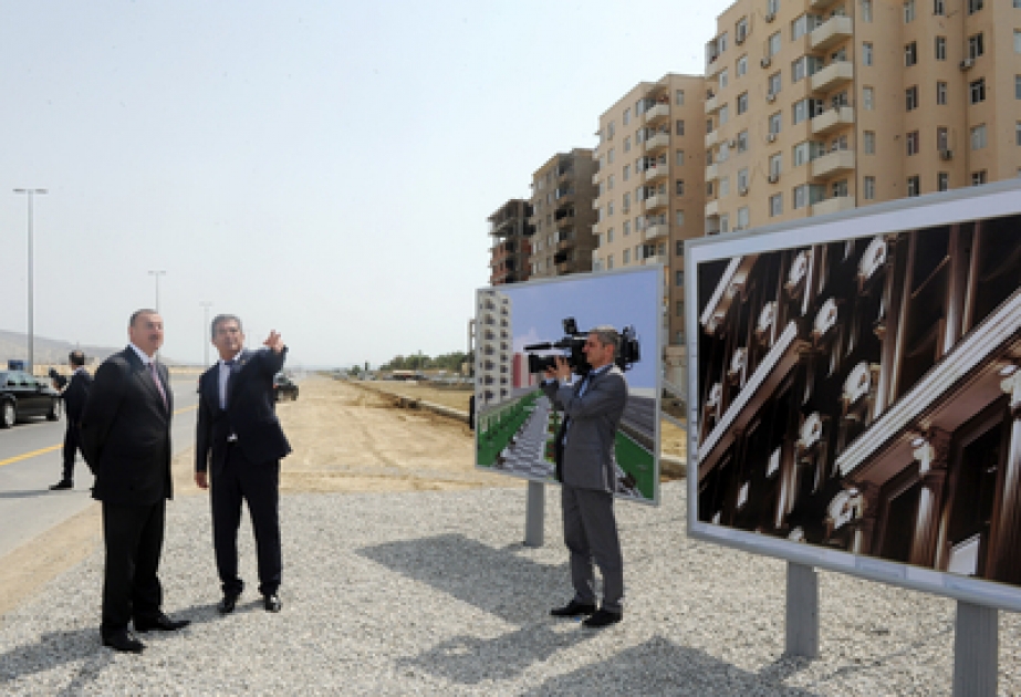 Le président azerbaïdjanais Ilham Aliyev a visité le chantier du parc qui sera aménagé dans le bourg de Sahil de l’arrondissement de Garadagh