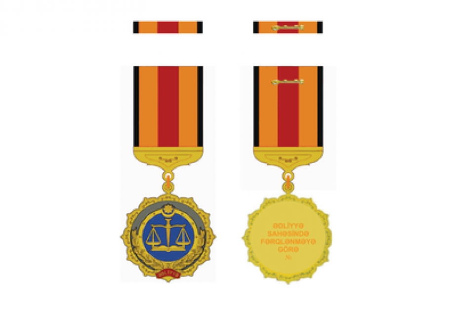 “Ədliyyə sahəsində fərqlənməyə görə” Azərbaycan Respublikası medalının təsviri
