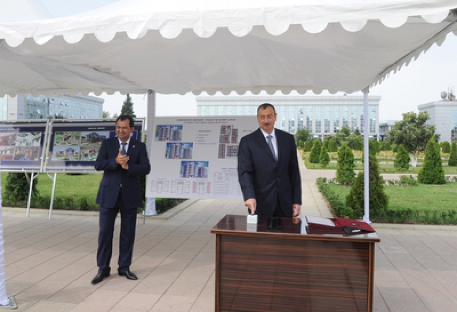 Le président Ilham Aliyev a participé à la cérémonie de pose de la première pierre du Centre de la Jeunesse à Lenkoran