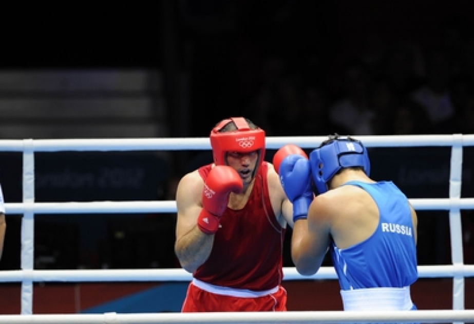 Le boxeur azerbaïdjanais Mahammadrassoul Madjidov en demi-finales des Jeux olympiques