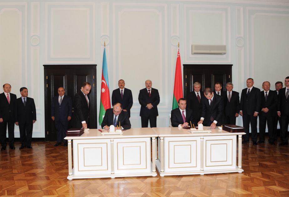 Azərbaycan-Belarus sənədlərinin imzalanması mərasimi olmuşdur