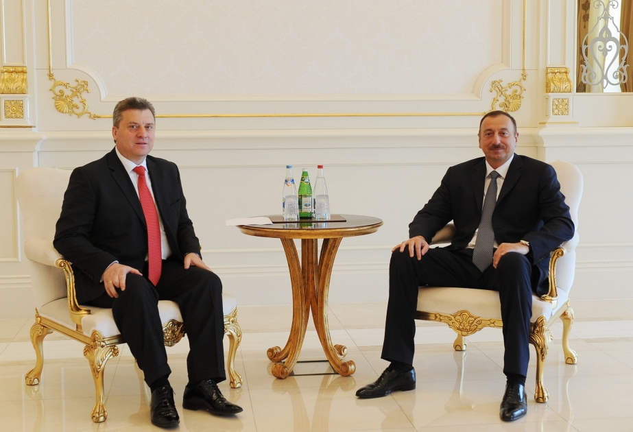 Azərbaycan Prezidenti İlham Əliyev Keçmiş Yuqoslaviya Respublikası Makedoniyanın Prezidenti George İvanovu qəbul etmişdir