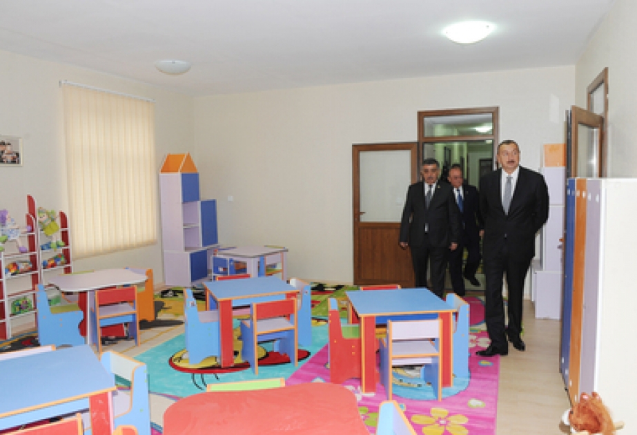 Le président azerbaïdjanais a participé à la cérémonie d’ouverture d’une école maternelle dans la village de Geuzbarakh
