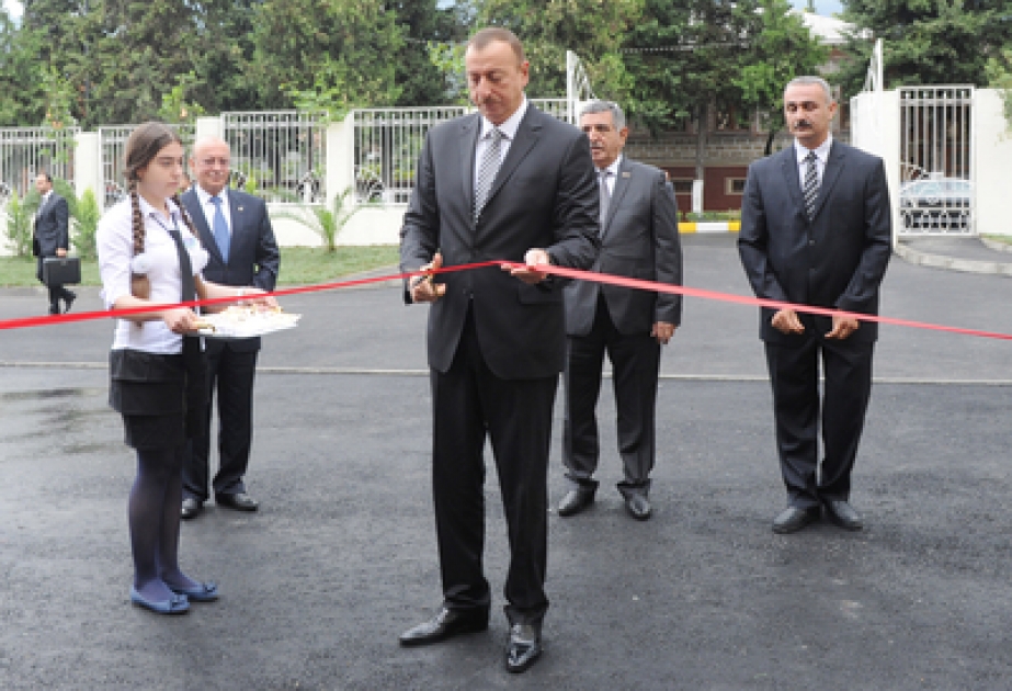 Le président azerbaïdjanais M. Ilham Aliyev a participé à la cérémonie d’ouverture de l’école secondaire N0 2 à Zaqatala