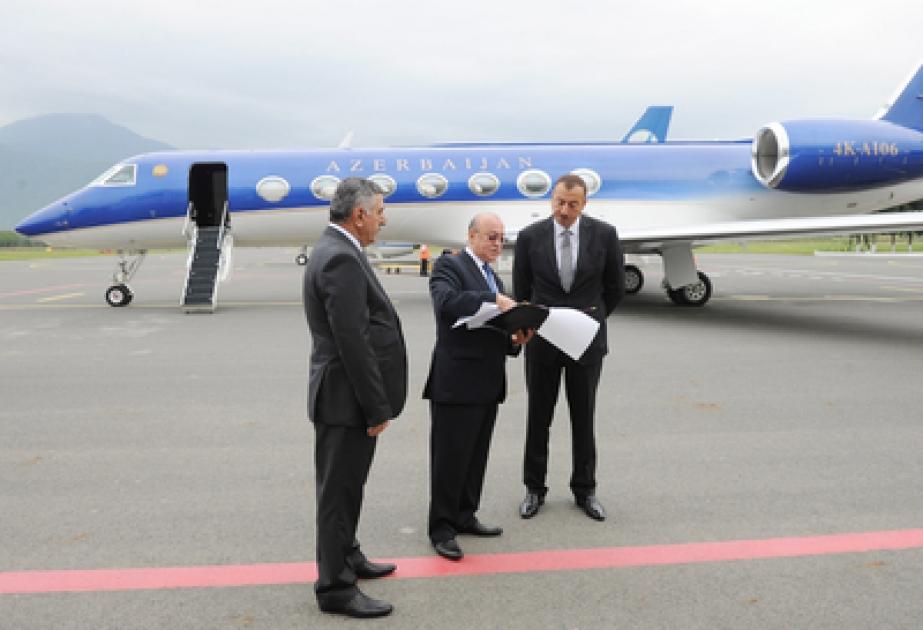 Le président azerbaïdjanais M. Ilham Aliyev a effectué une visite vers la région nord – ouest de notre république
