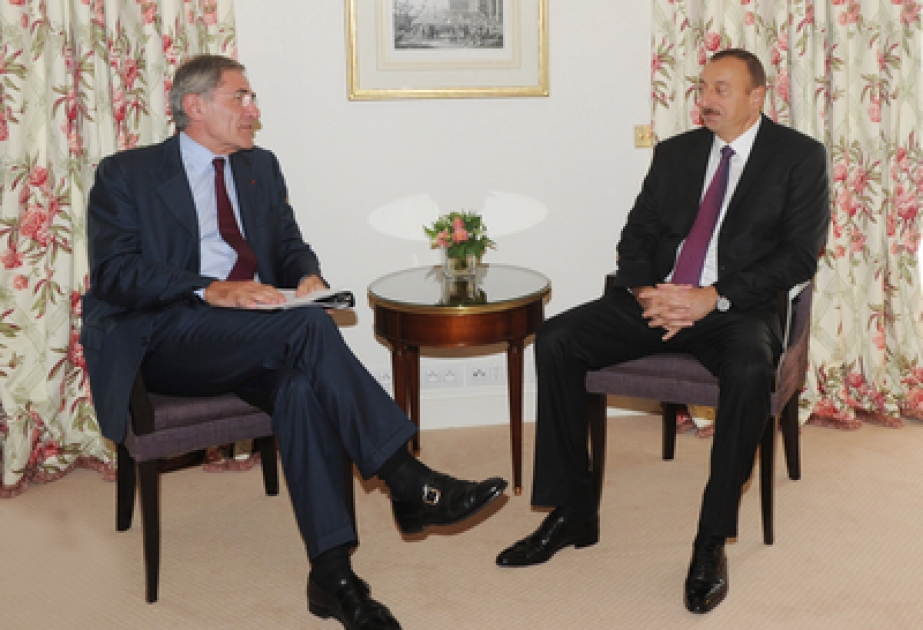 La rencontre du président azerbaïdjanais Ilham Aliyev avec Gérard Mestrallet, Président Directeur Général de GDF SUEZ