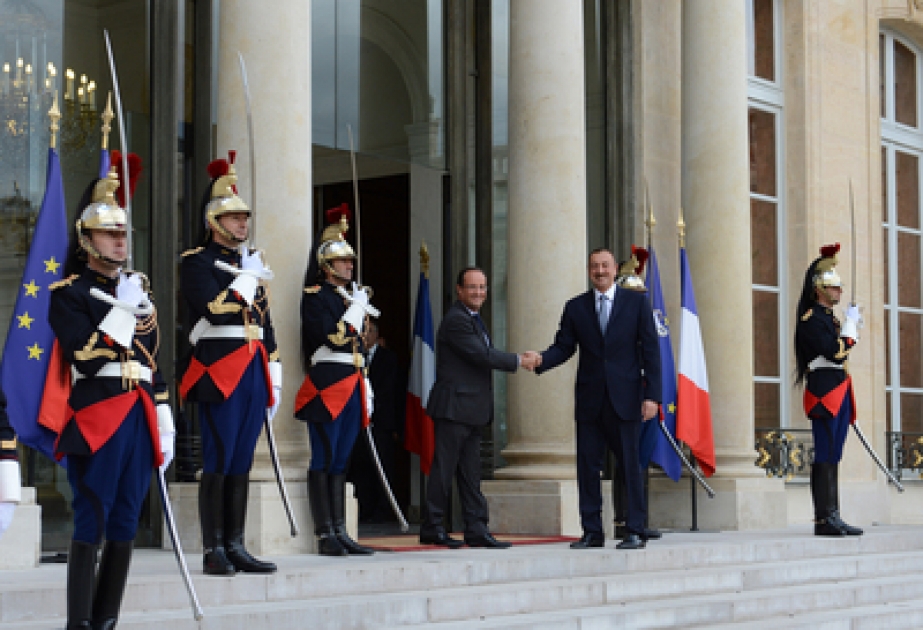 Rencontre entre le président azerbaïdjanais M.Ilham Aliyev et le président français M.François Hollande