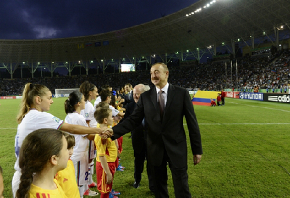 La cérémonie officielle d’ouverture de la Coupe du Monde Féminin U-17 de la FIFA, Azerbaïdjan 2012Le président azerbaïdjanais Ilham Aliyev a participé à la cérémonie d’ouverture