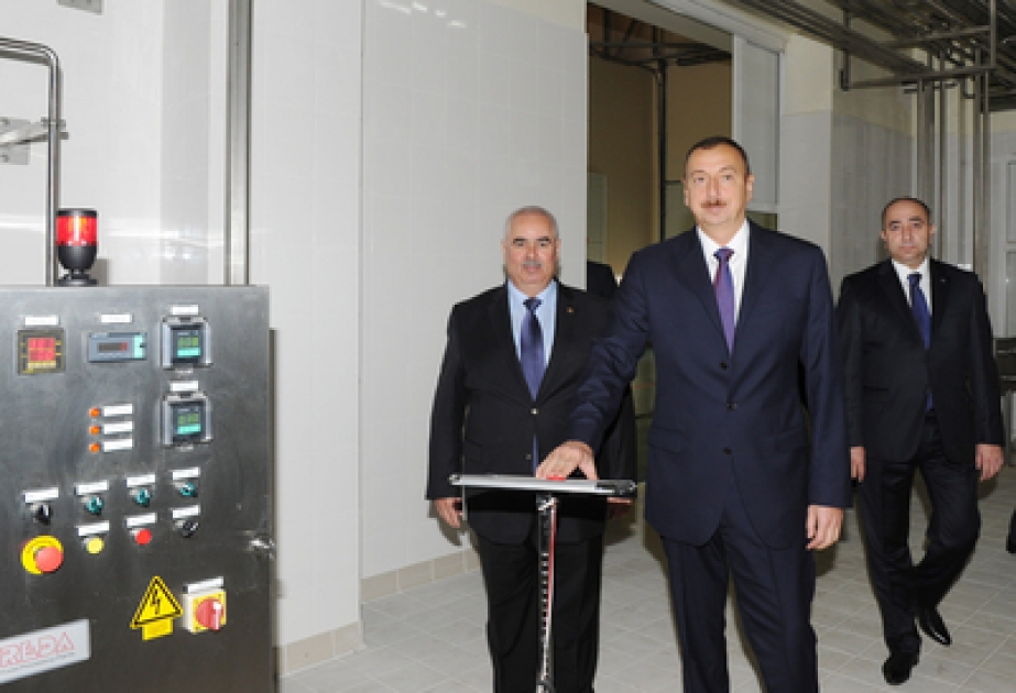 Le président Ilham Aliyev a participé à l’inauguration de la laiterie à Terter