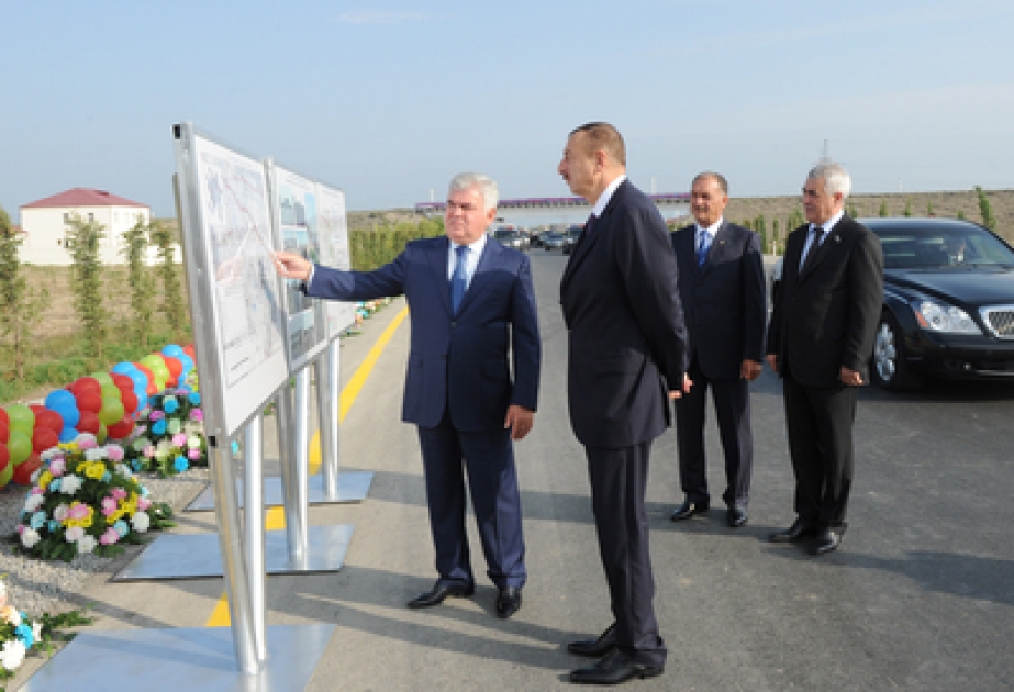 Le président Ilham Aliyev à participé à l’inauguration de la partie de 29 km construite dans la destination Yevlakh-Berde de la route Yevlakh-Khodjaly-Latchine