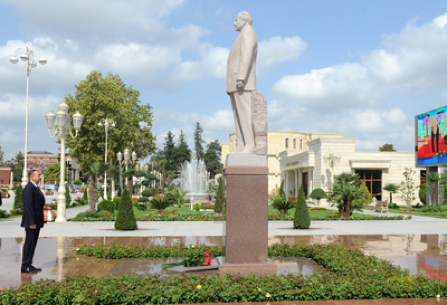 Le président azerbaïdjanais Ilham Aliyev est arrivé en visite à la région de Berde