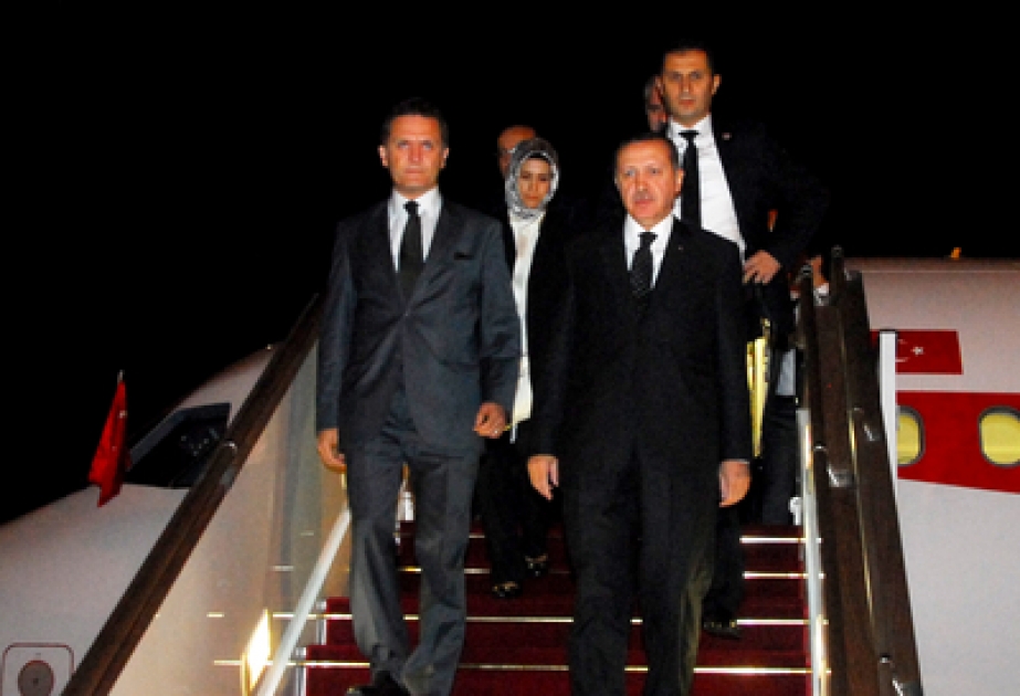 Le Premier ministre turc Recep Tayyip Erdogan est arrivé en visite en Azerbaïdjan