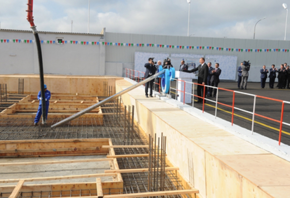 Les fondations du complexe des systèmes d’eau et d’égouts de la ville de Beylagan ont été jetées