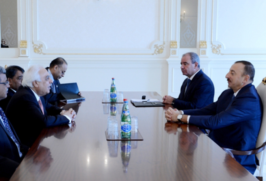 Le président Ilham Aliyev a reçu la délégation conduite par le ministre indien des technologies de l’information et de la communication