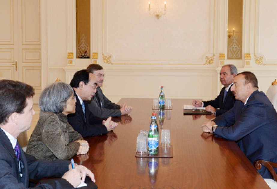 Le président azerbaïdjanais M. Ilham Aliyev a reçu la délégation conduite par M. Wu Hongbo, secrétaire général adjoint des Nations Unies