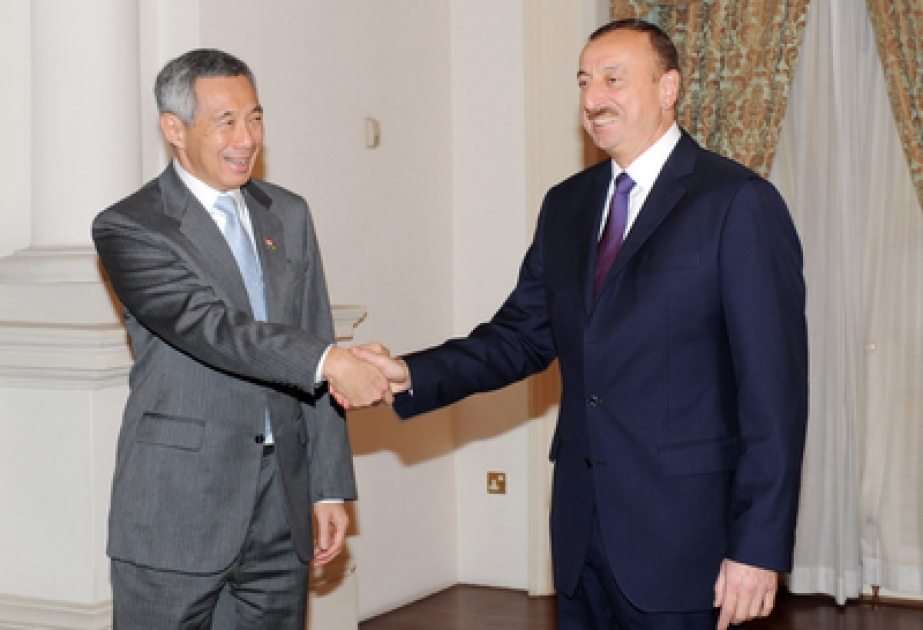L’entretien du président azerbaïdjanais Ilham Aliyev avec le Premier ministre singapourien Lee Hsien Loong