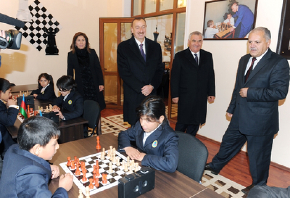 Le président Ilham Aliyev a participé à l’inauguration de l’Ecole d’Echecs de Horadiz après la reconstruction