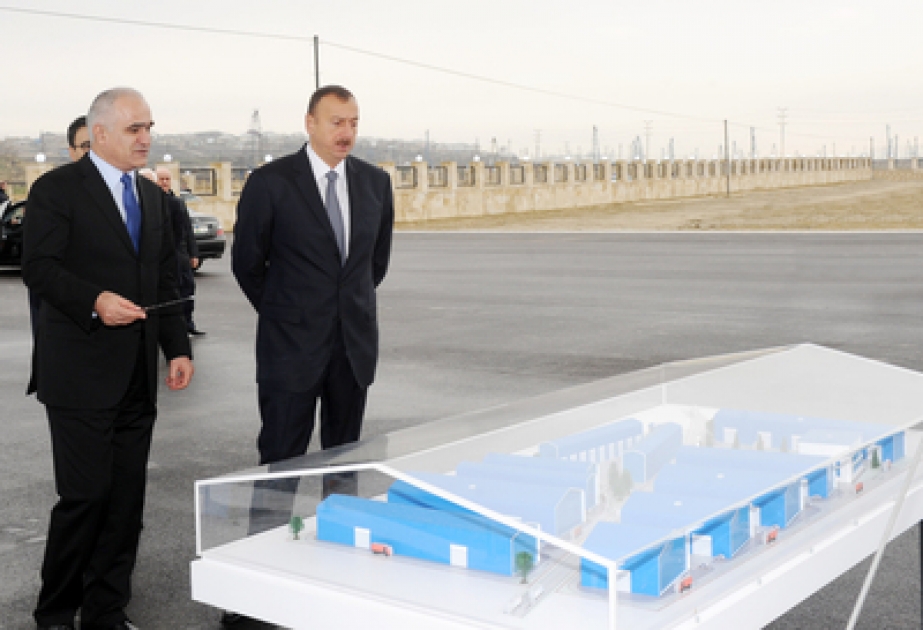 Le président azerbaïdjanais Ilham Aliyev a participé à la cérémonie de pose de la première pierre du parc industriel de Balakhany