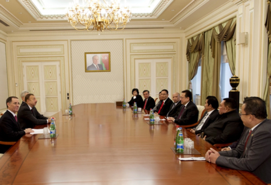 Le président azerbaïdjanais Ilham Aliyev a reçu la délégation conduite par le président de la Chambre des représentants des régions de la République indonésienne