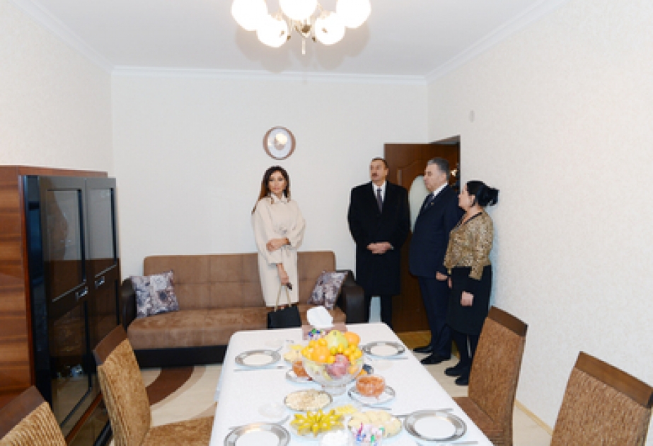 Le président azerbaïdjanais M. Ilham Aliyev a participé à l’inauguration de nouveau quartier construits pour les 1440 familles déplacées