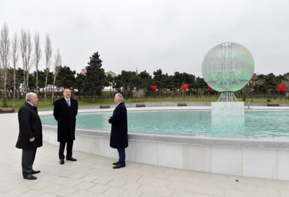 Le président Ilham Aliyev a visité le nouveau parc aménagé dans l’arrondissement Khataï de Bakou