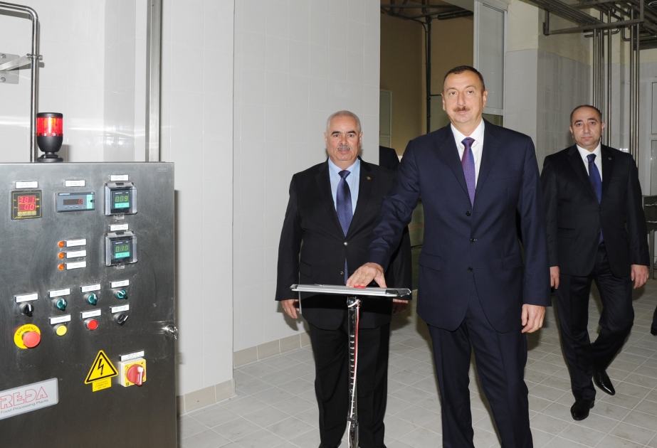 Tərtərdə süd emalı zavodu istifadəyə verilmişdirPrezident İlham Əliyev müəssisənin açılışında iştirak etmişdir