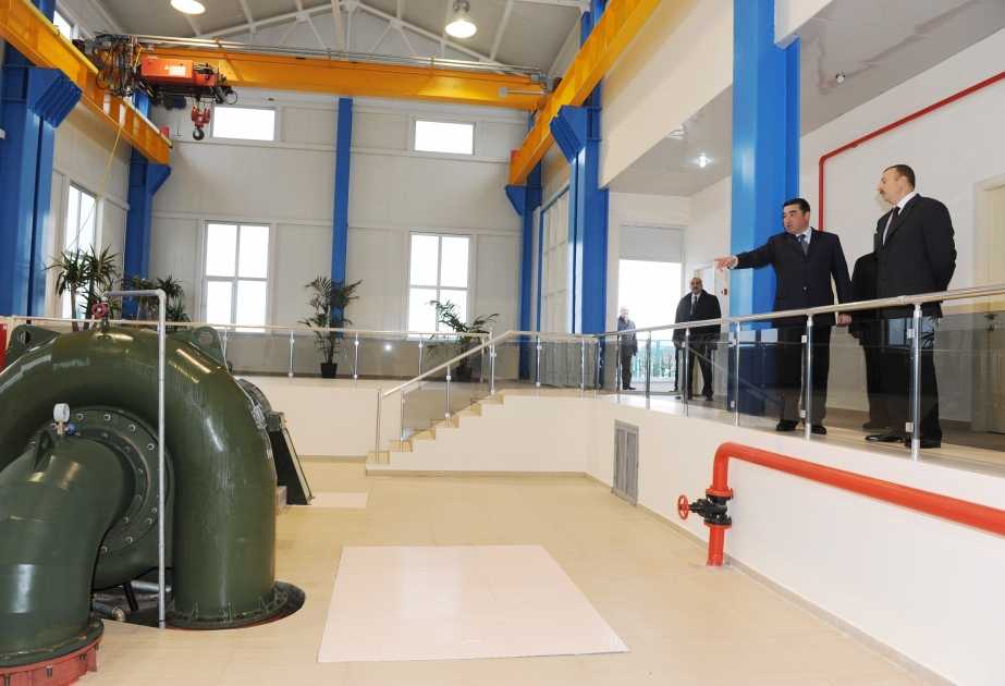 Azərbaycan Prezidenti İlham Əliyevin Qusar rayonuna səfəri“Qusar-1” kiçik su elektrik stansiyası istismara verilmişdir