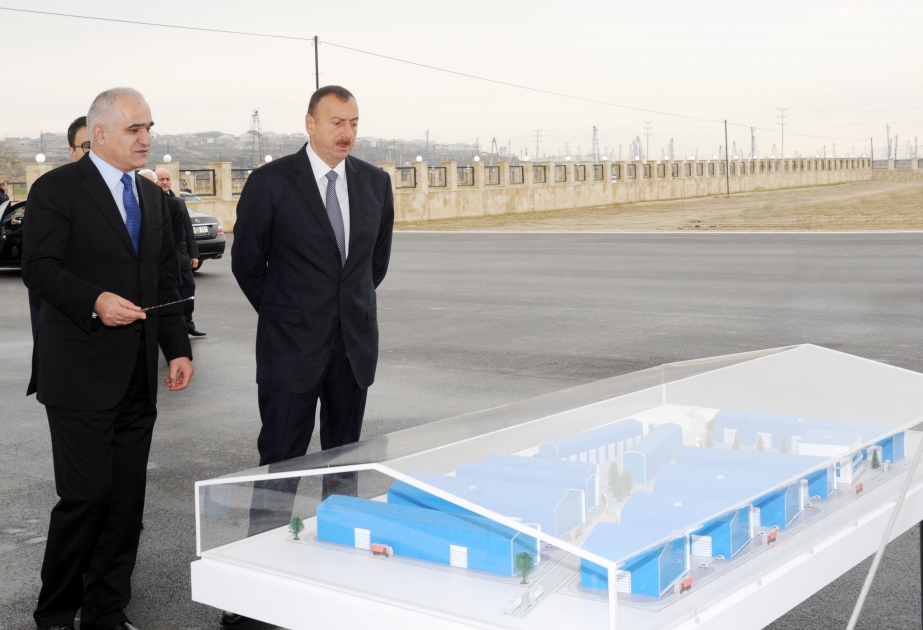 Azərbaycan Prezidenti İlham Əliyev Balaxanı Sənaye Parkının təməlqoyma mərasimində iştirak etmişdir