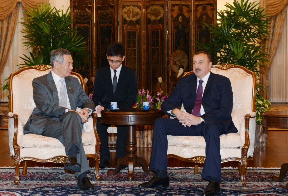 Azərbaycan Prezidenti İlham Əliyevin Sinqapurun Baş naziri Li Hsien Loonq ilə görüşü