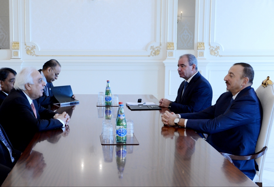 Prezident İlham Əliyev Hindistanın kommunikasiya və informasiya texnologiyaları nazirinin başçılıq etdiyi nümayəndə heyətini qəbul etmişdir